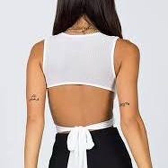 Princess Polly Cream Wrap Tank Top - Picture 3 of 4